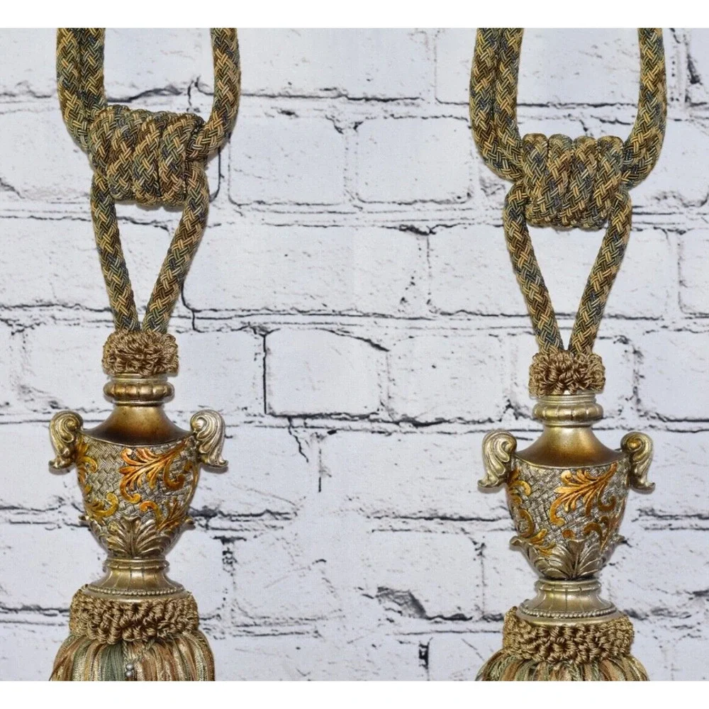 Large Set Luxurious High End Designer Embellished Heavy Curtain Tassel Tie-Backs